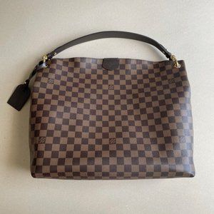 New In Box Louis Vuitton Graceful MM Damier Ebene Hobo Bag